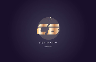 cb c b  gold metal purple alphabet letter logo icon template