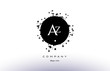 az a z  circle grunge splash alphabet letter logo vector icon template