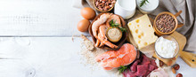 Assortment Of Healthy Protein Source And Body Building Food
