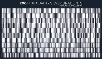 Silver gradient,pattern,template.Set of colors for design,collection of high quality gradients.Metallic texture,shiny background.Pure metal.Suitable for text ,mockup,banner, ribbon or ornament.