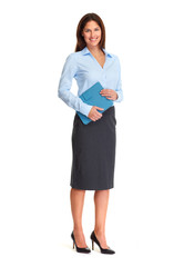 Canvas Print - Business woman with folder