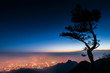 Night view of Tai'an city from the summit of Taishan, China