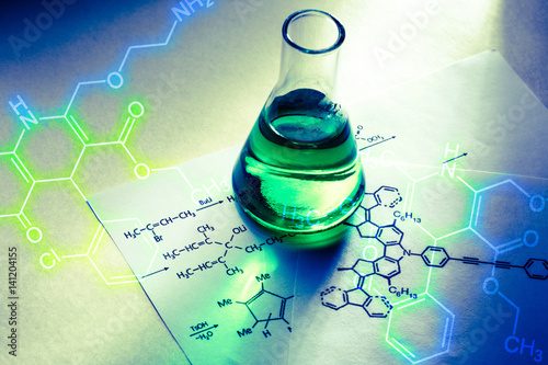 Cuadros en Lienzo Chemical tube with reaction formula