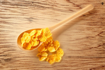 Poster - Wooden spoon with corn flakes