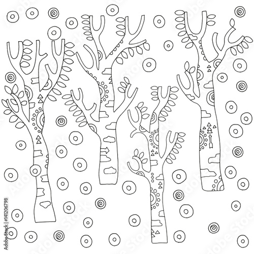 set-of-artistically-birch-trees