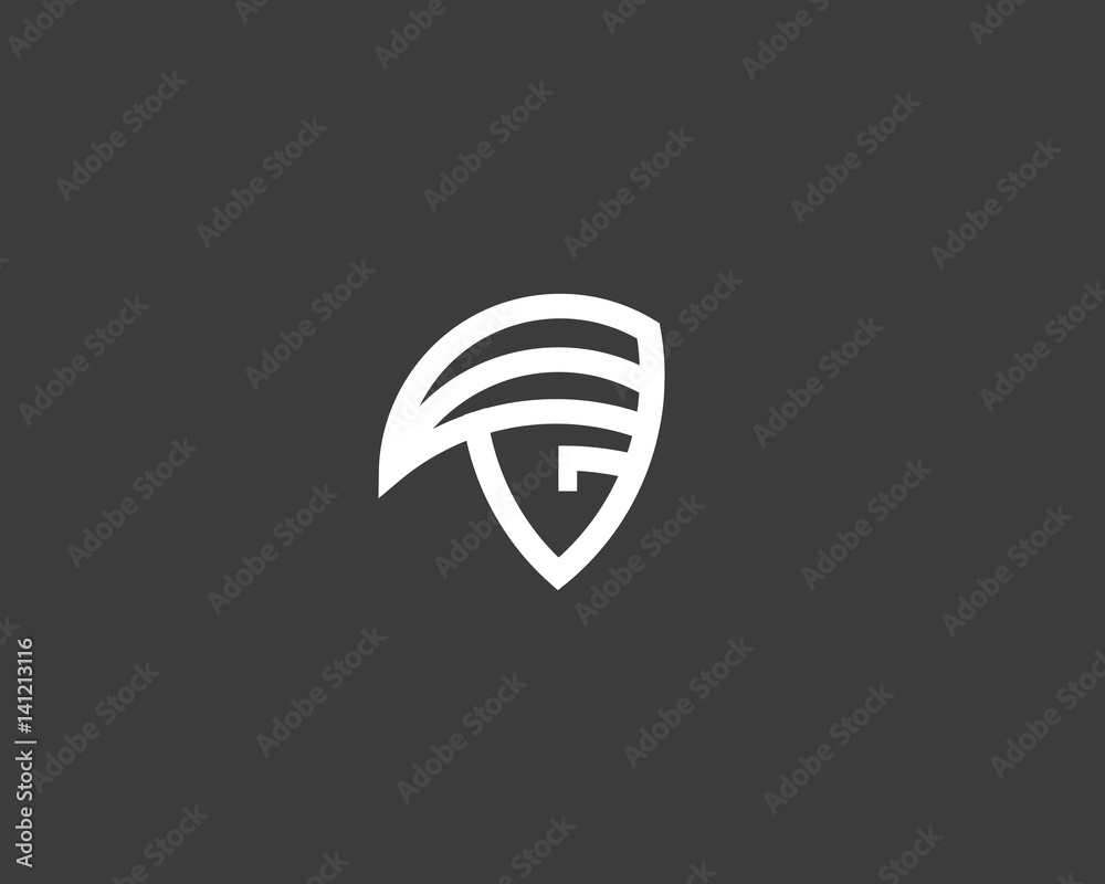 Abstract face logo design template. Linear vector icon logotype. Stock ...