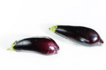 Aubergine on a white background