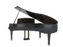 3D Illustration Grand Piano On A White Background