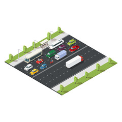 Canvas Print - Isometric Urban Traffic Template