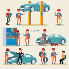 Poster - Car Service Elements Set