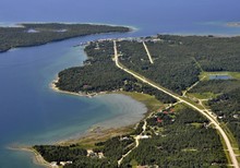 Aerial View Of South Baymouth On Manitoulin Island, Ontario Canada
