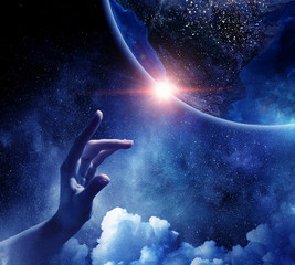Wall Mural - idea of earth creation . mixed media