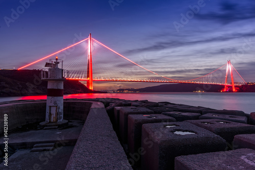 Poster New bridge of Istanbul, Yavuz Sultan Selim Bridge with long exposure