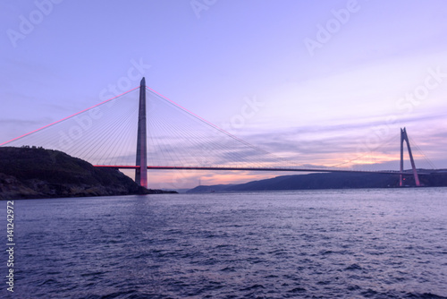 Leinwand Poster New bridge of Istanbul, Yavuz Sultan Selim Bridge with long exposure