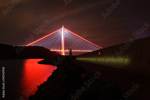 Leinwand Poster New bridge of Istanbul, Yavuz Sultan Selim Bridge with long exposure