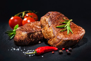 Wall Mural - Grilled beef fillet steaks with spices