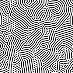Wall Mural - Abstract background of vector organic irregular lines maze pattern