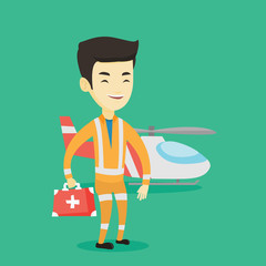 Wall Mural - Doctor of air ambulance vector illustration.