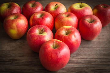 Juicy apples on a dark background.