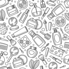 Cosmetics seamless pattern