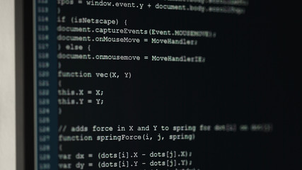 Fototapete - Computer audience. On monitors codes are entered. The source code the major component for process of the software. Without source code of any part ON, porting is too difficult.