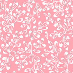  Seamless floral pattern in doodle style.