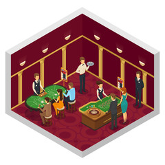 Canvas Print - Colored Casino Isometric Interior