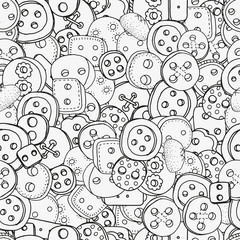 Wall Mural - Seamless pattern. Clothes buttons