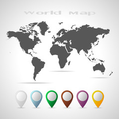 Wall Mural - world map. vector illustration.