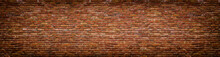 Grunge Brick Wall, Old Brickwork Panoramic View