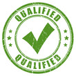 Qualified green tick stamp