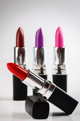 Canvas Print - Lipsticks on white background