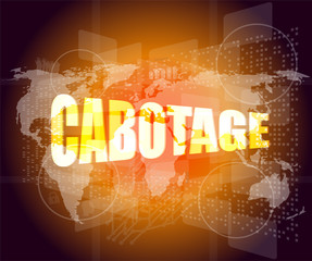 Poster - cabotage word on digital touch screen with world map