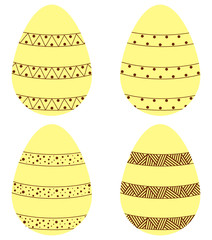 Aufkleber - A vector set of yellow and broun ornate eggs