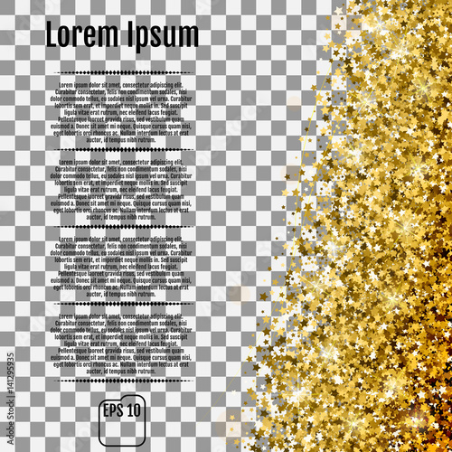 Abstract pattern of random falling golden stars on
