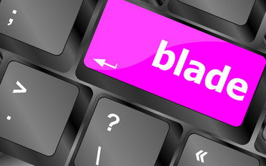 Poster - blade button on computer pc keyboard key