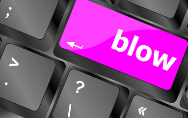 Poster - blow button on computer pc keyboard key