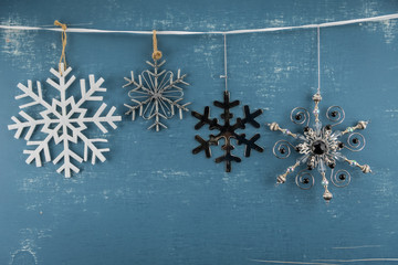 Four Snowflake Ornaments