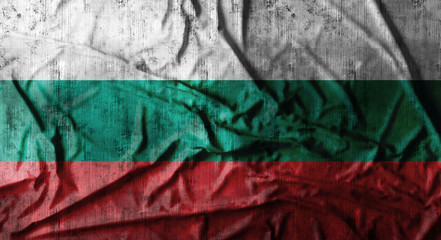 Grunge crumpled Bulgaria flag. 3d rendering