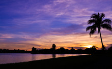 Purple Sunset In Miami Florida