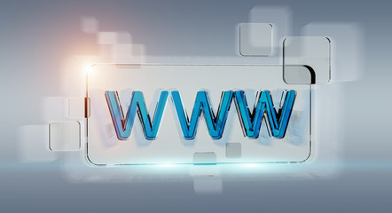 Wall Mural - 3d rendering www web icon bar