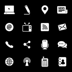 Vector white communication icons set