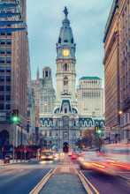 Philadelphia's Historic City Hall At Dusk