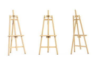 Leinwandbilder - Wooden Artist Easel. 3d Rendering