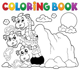 Poster - Coloring book dragon theme image 5