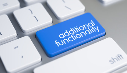 Fototapete - Additional Functionality - Inscription on Blue Keyboard Key. 3D.