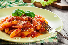 Italian Gnocchi With Tomato Sauce And Cheese