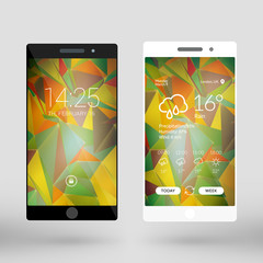 Wall Mural - mobile interface wallpaper design. abstract vector background. modern smartphone application interfa