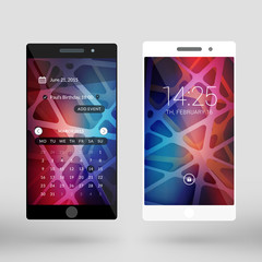 Wall Mural - mobile interface wallpaper design. abstract vector background. modern smartphone application interfa