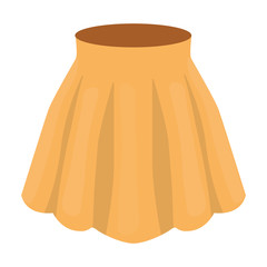 Wall Mural - Orange women s light summer skirt with pleats. Beautiful women s summer clothing.Woman clothes single icon in cartoon style vector symbol stock illustration.